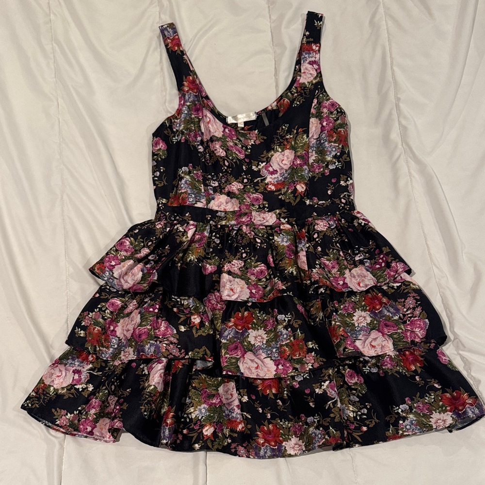 LoveShackFancy Floral Ruffle Mini Dress